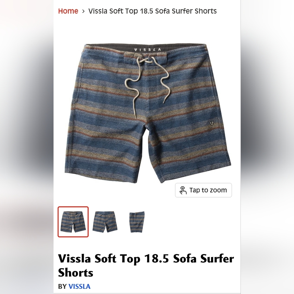 NWOT VISSLA Sofa Surfer Shorts